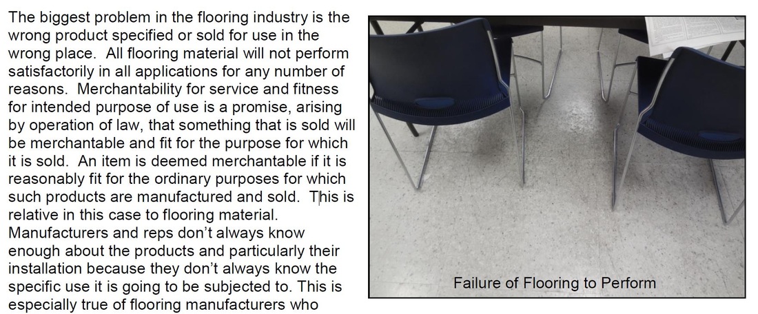 flooring industry products failure to perform as specified